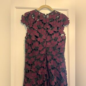 Shoshanna Red and Black Floral Dress Size 2